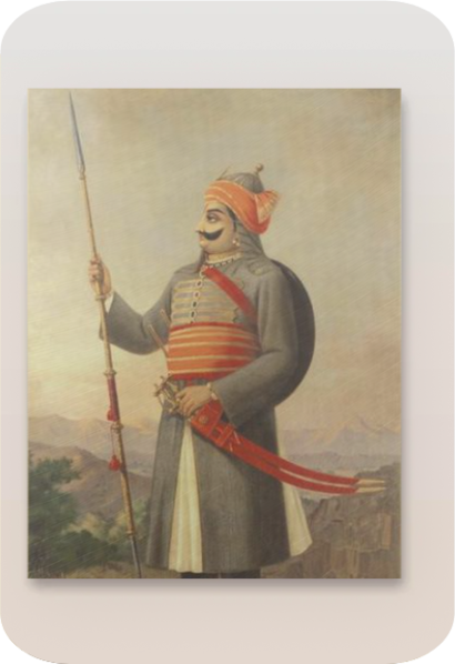 Portrait of Maharana Pratap Singh (1572-97) - Metal Poster